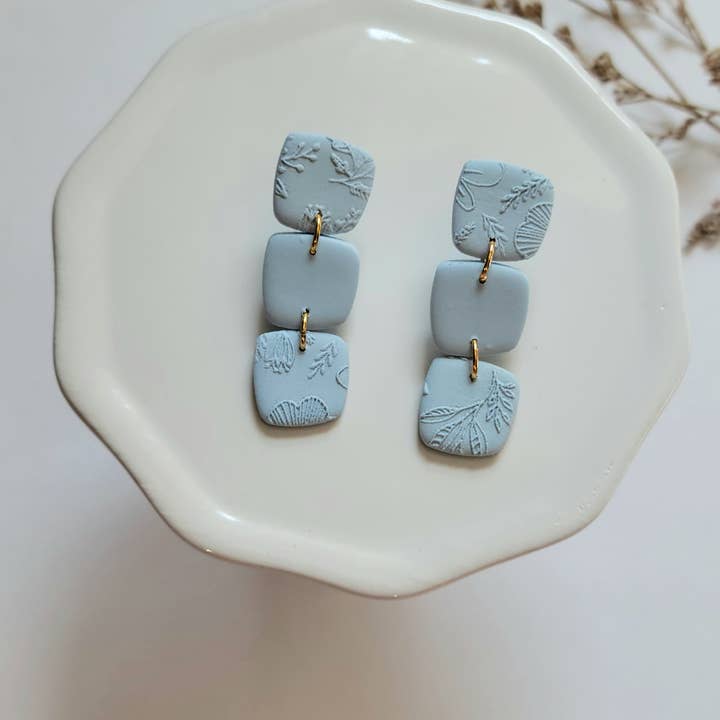 Harper Klay Co - Wholesale Dangle Earrings - The Triple Square Dangles- Polymer Clay Earrings