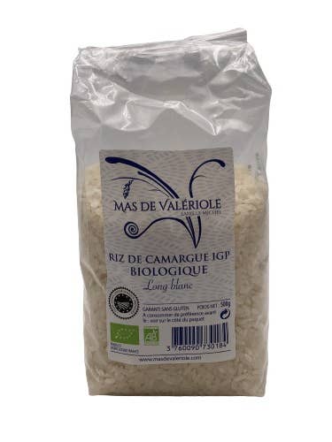 Camargue rice igp, long white 500 g - organic for wholesale by Mas de Valeriole