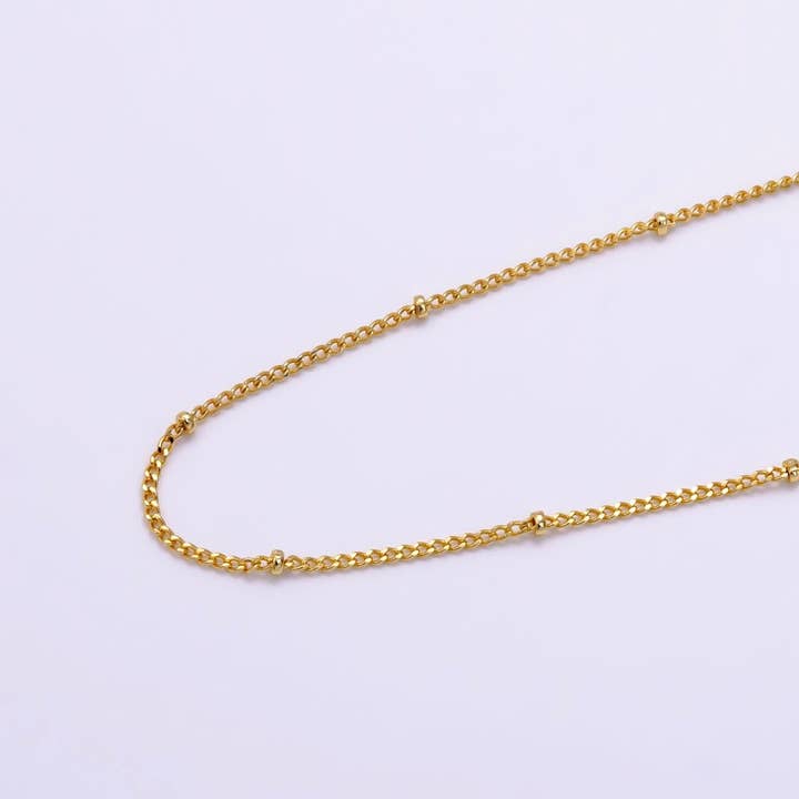 14K Guld Fylld 2mm Satellit Curb Kedja 16 Tum Halsband med Förlängare i Guld & Silver | WA-2451 WA-2452 för wholesale av Aim Eternal