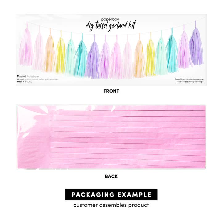 Paperboy – Großhandel Wimpel/Girlande – Quastengirlanden-Set — Zuckerwatte (Babyparty)