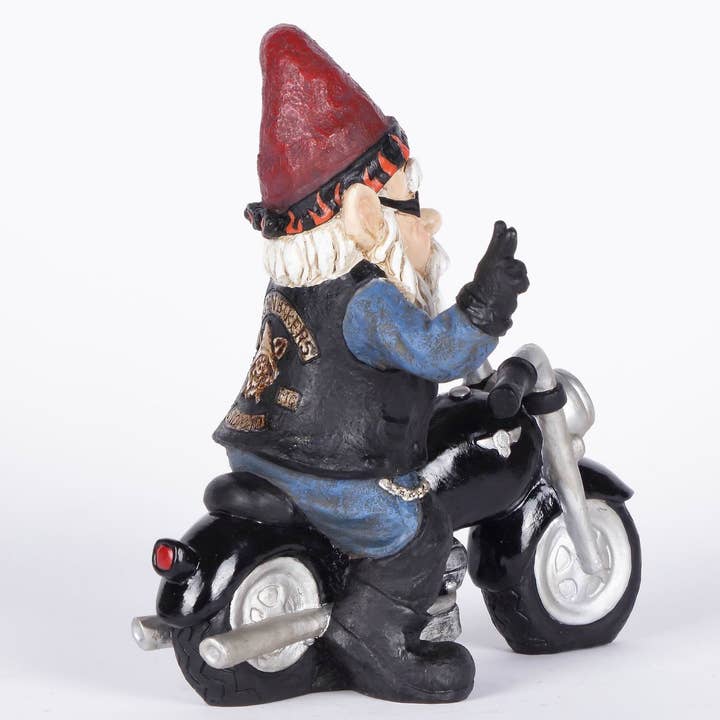 Hi-Line Gift Ltd. - Wholesale Garden Gnome - Peace Biker Gnome (Hi-Line Exclusive)