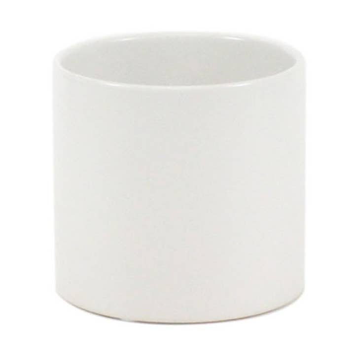 WGV White Cylinder Ceramic - 5.5" x 5"H for wholesale by WGV International