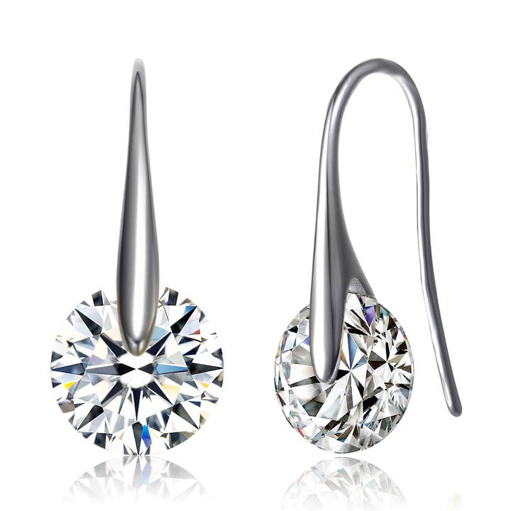 Sterling sølv Cubic Zirconia Z FISK KROG ØRERINGE for engroshandel hos Genevive