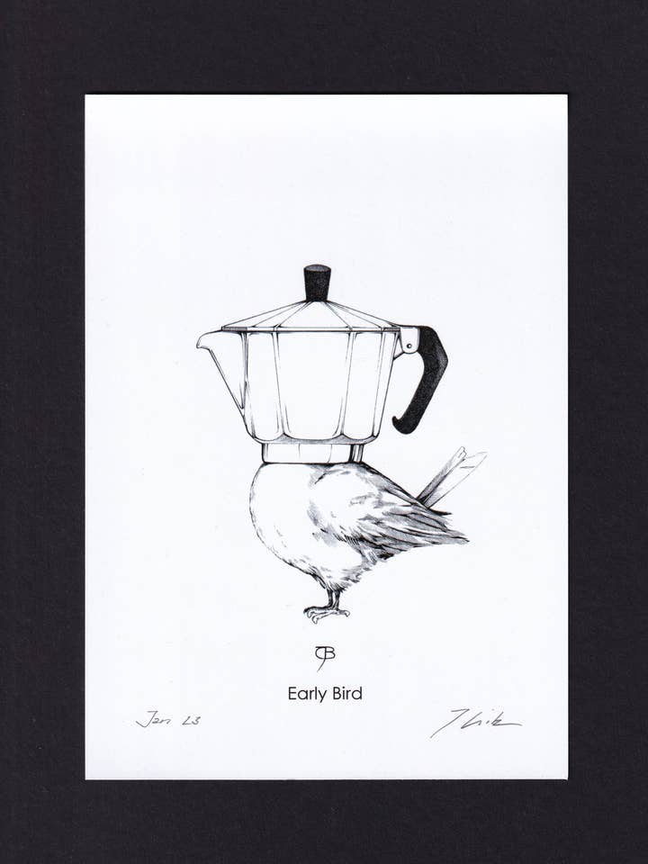 Stampa artistica - A5, firmata - «Early Bird» per la vendita all'ingrosso da parte di Julian Opitz