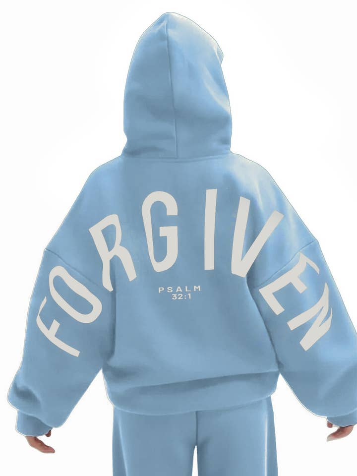 Athleisure Forgiven Letter Print Hooded Sweatshirt for wholesale by HIDDENBRAND