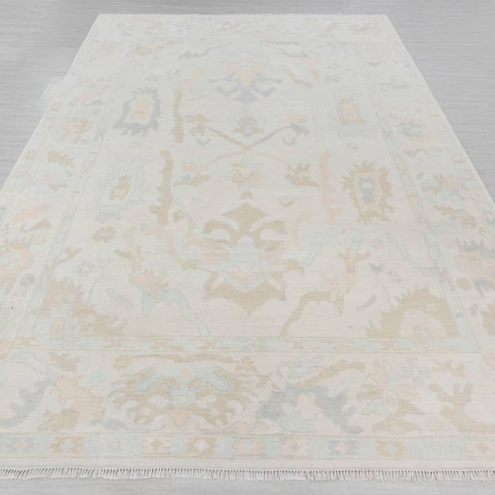 Aesthetic Homes LLC - Wholesale Area Rug - Cream Modern Oushak Rug, Hand-Knotted Wool, Custom Size 17253