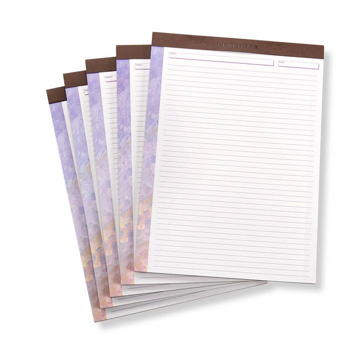 Wisteria Freeleaf Ruled Pads (set of 5) for wholesale by Levenger