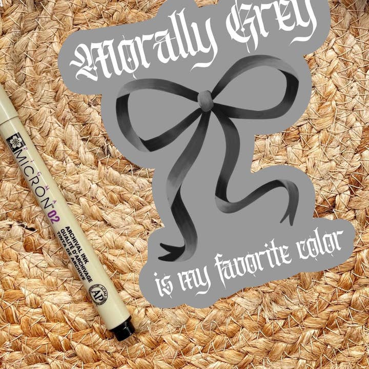 Morally Grey is My Favorite Color Sticker | Book Lover Kindle Stickers for wholesale by Serafine Art and Design