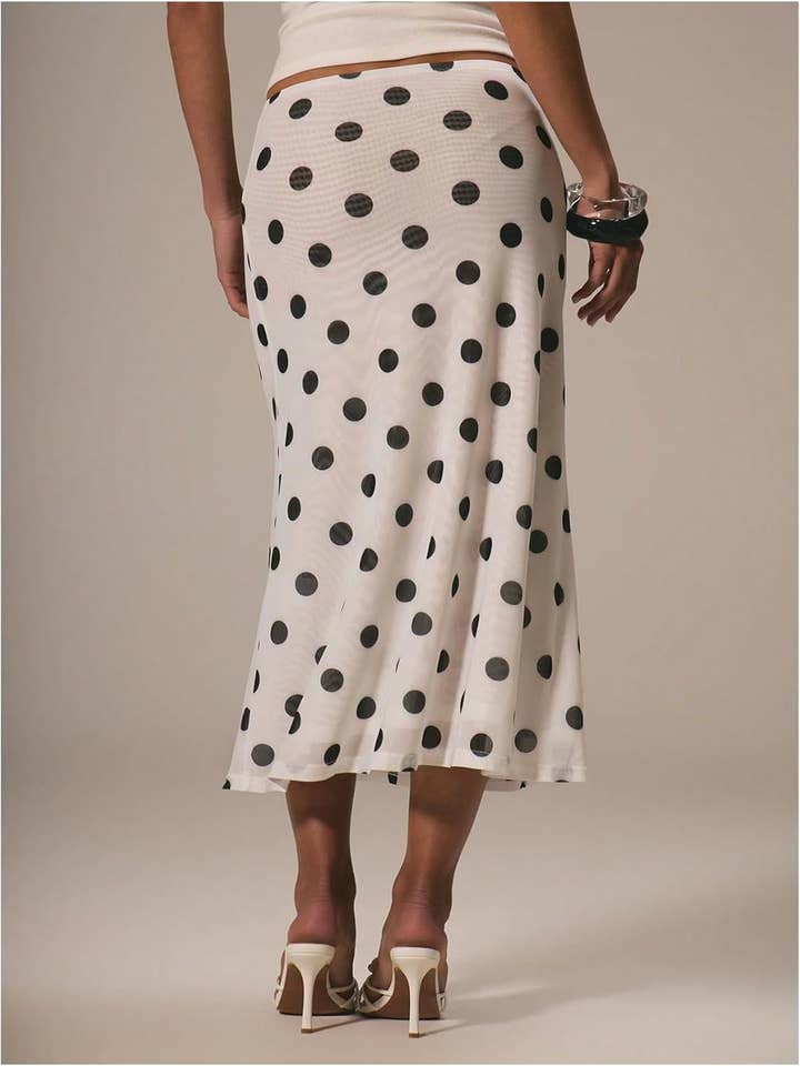 Rosa Clothing - Wholesale Skirt - Women's - French romance Polka Dots Midi skirt7