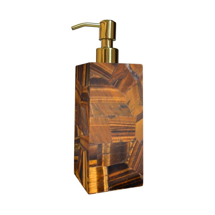 Distributeur de lotion Œil de tigre pour la vente par ETEREO New York