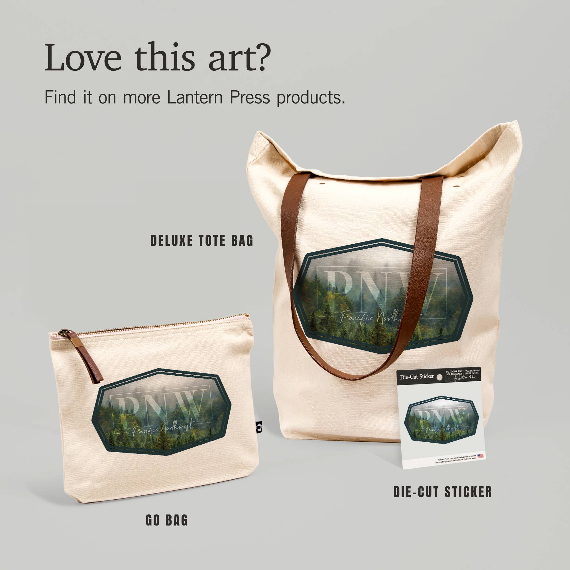 Lantern Press - Wholesale Sticker - Vinyl Sticker Pacific Northwest, Fog and Forest5