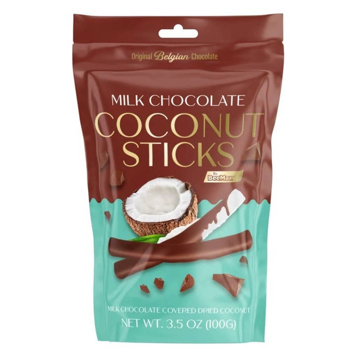 I Got Your Candy - Wholesale Chocolate Covered Sweets - Beemax Milk Chocolate Covered Coconut Sticks 3.5oz - 12ct