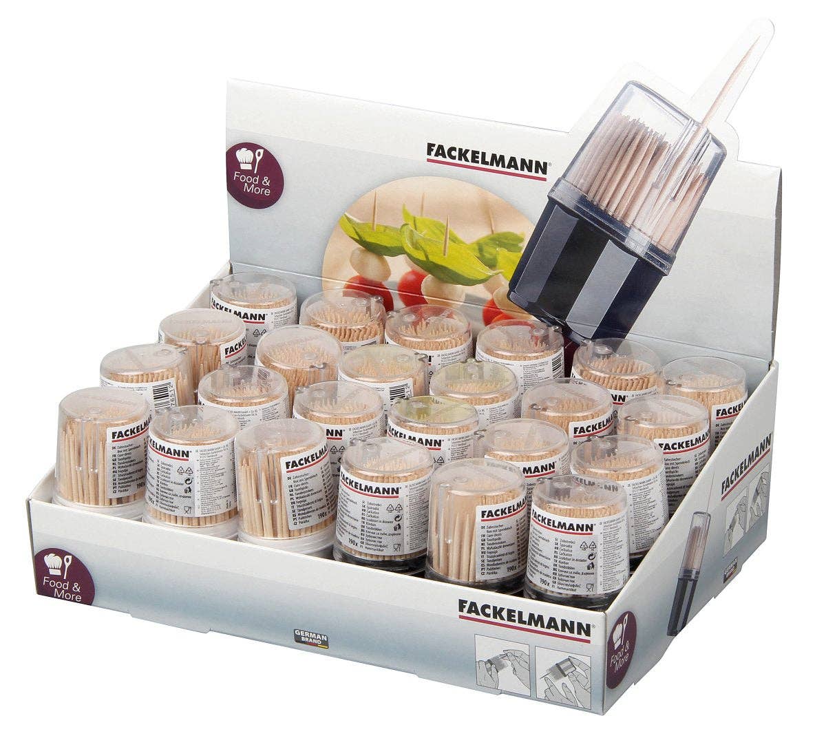 Fackelmann - Vendita all'ingrosso Stuzzicadenti - Set di 190 stuzzicadenti in legno in scatola rotonda4