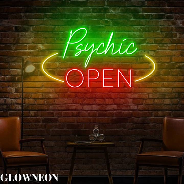 Glow Neon - Wholesale Neon Sign - Psychic Open Wall Art, Psychic Tarot Neon Sign, Psychic Sign1