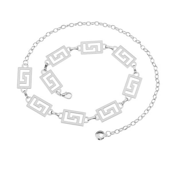 Ladies "Greek Key" Patterned Chain Belt for wholesale by Nima Accessories Inc