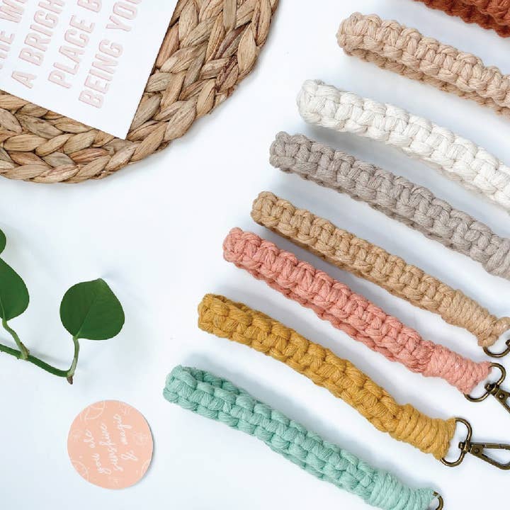 Boho Macrame Square Knot Wristlet for wholesale by Hello Soulshine