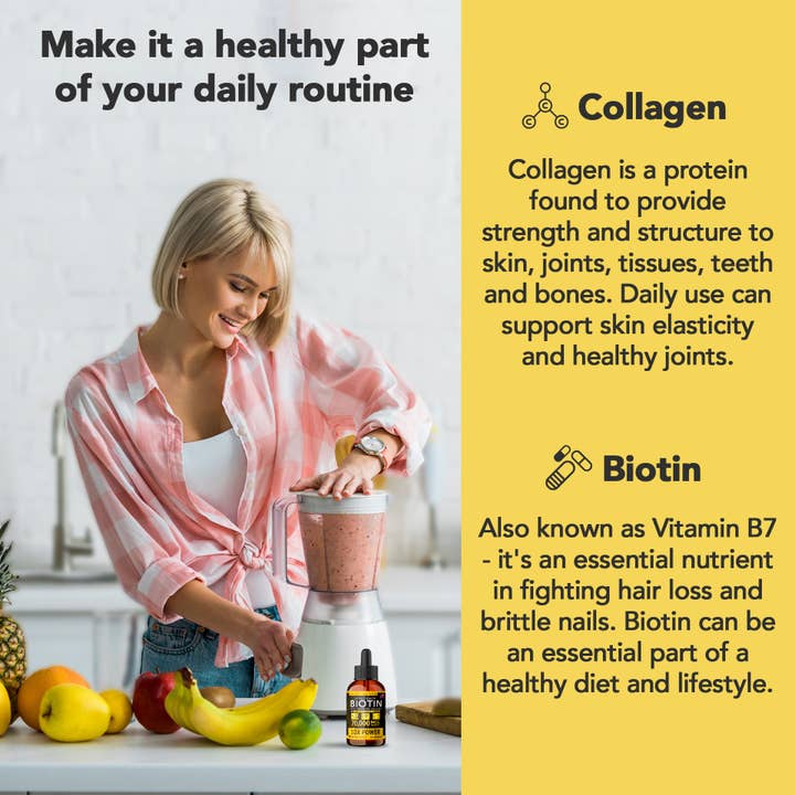 Super Natural Goods - Wholesale Oral Supplement/Vitamin - Hair Growth Liquid Vitamins, Skin & Nails Biotin & Collagen