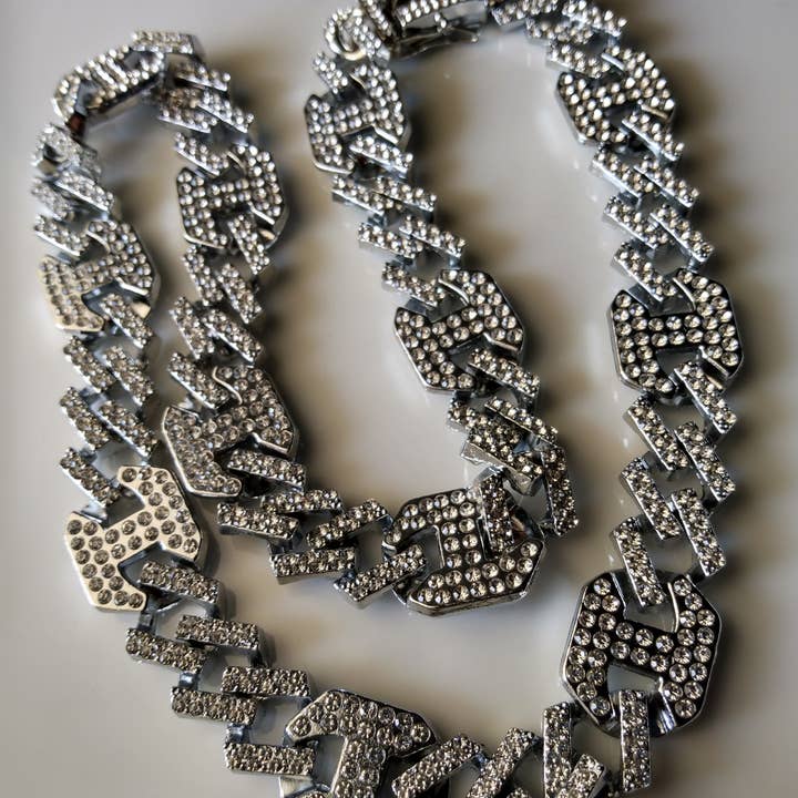 Men's CZ Chain Iced Square Cuban Box Link Hip Hop Necklace for wholesale by Norahz Boutique