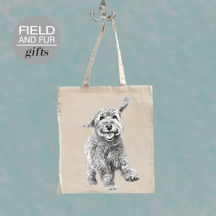 Chris, Cockapoo Tote Shopping Bag for wholesale by Field and Fur Gifts