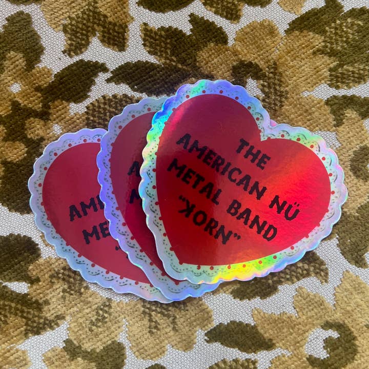 The Weeping Roses - Wholesale Sticker - Early 2000's Nu Metal Band Holographic Heart Sticker 3"