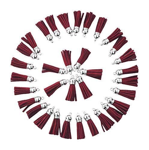 Mandala Crafts – wholesale Craft supplies – Mandala Crafts Faux Leather Suede Tassel with Loop for Keychains, Jewelry Making, Bookmarks, Books, Gifts, Pillows15