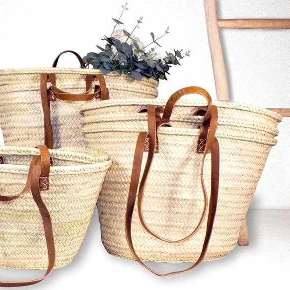 DarKech - Wholesale Beach Bag - Market basket STRAW BAG Handmade with leather, French Market2