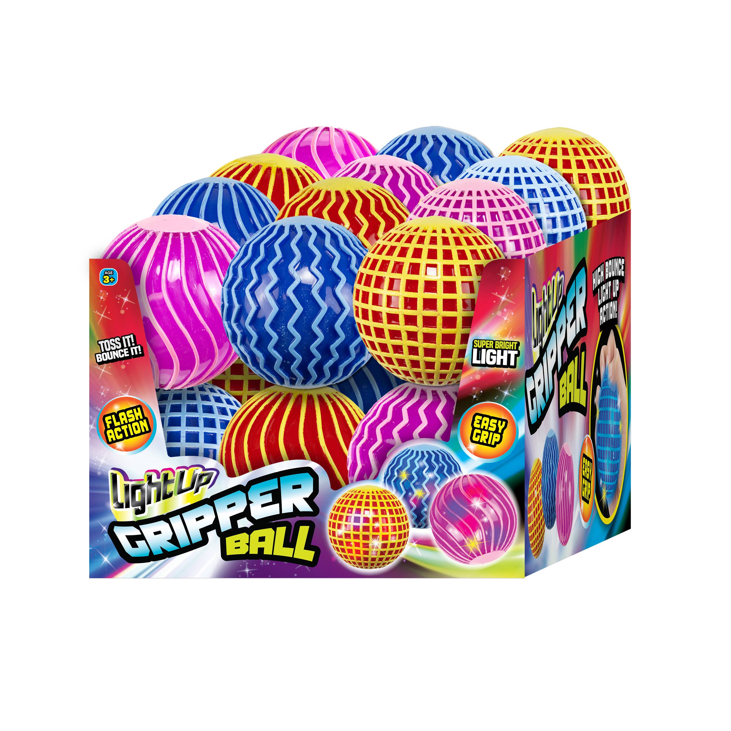 Grandpa Joe's Candy Shop - Wholesale Light-Up Toy - Kids & Baby - Light-Up Gripper Ball, 24ct