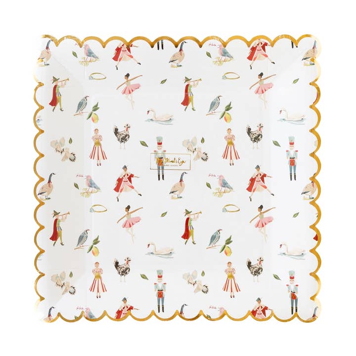 DAY1041 - Plato de papel con diseño disperso de 12 días de Navidad para venta al por mayor de My Mind’s Eye