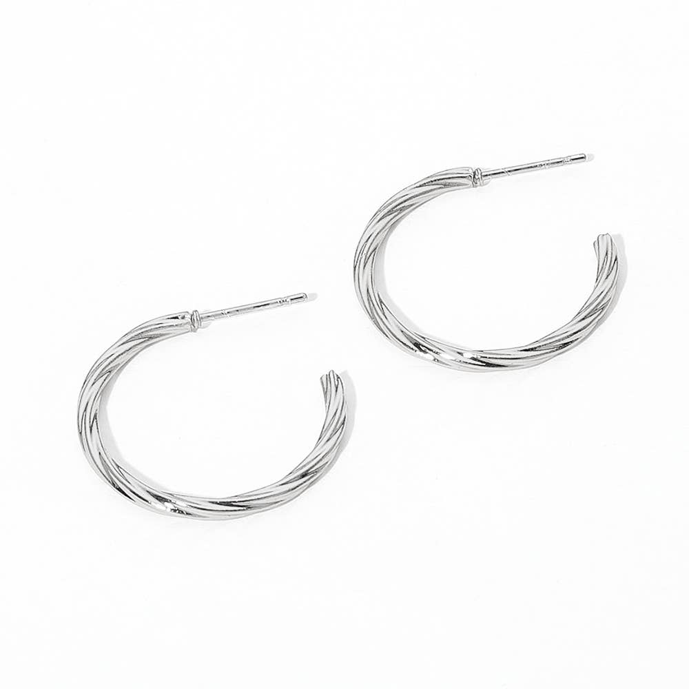 Sensibling Corp. - Wholesale Hoop Earrings - Twisted Stainless Steel Hoop Earrings
3