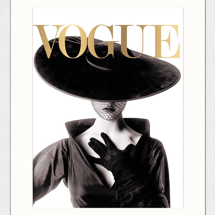 Weiss Vogue-Coverbild als Wandkunstdruck mit Rahmen für den Großhandel auf Faire3