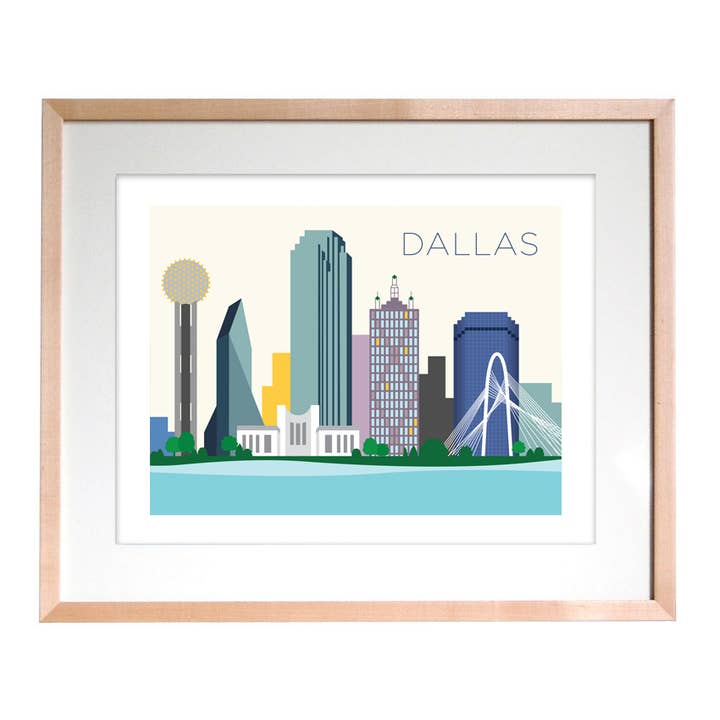 11x14 Dallas Texas Skyline Art Print Home Decor for wholesale by THE FOUND