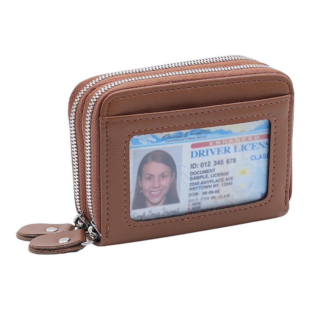 American Leather Goods - Wholesale Wallet - Women's - Leather Credit Card Holder with Zipper, Wallet for Women37
