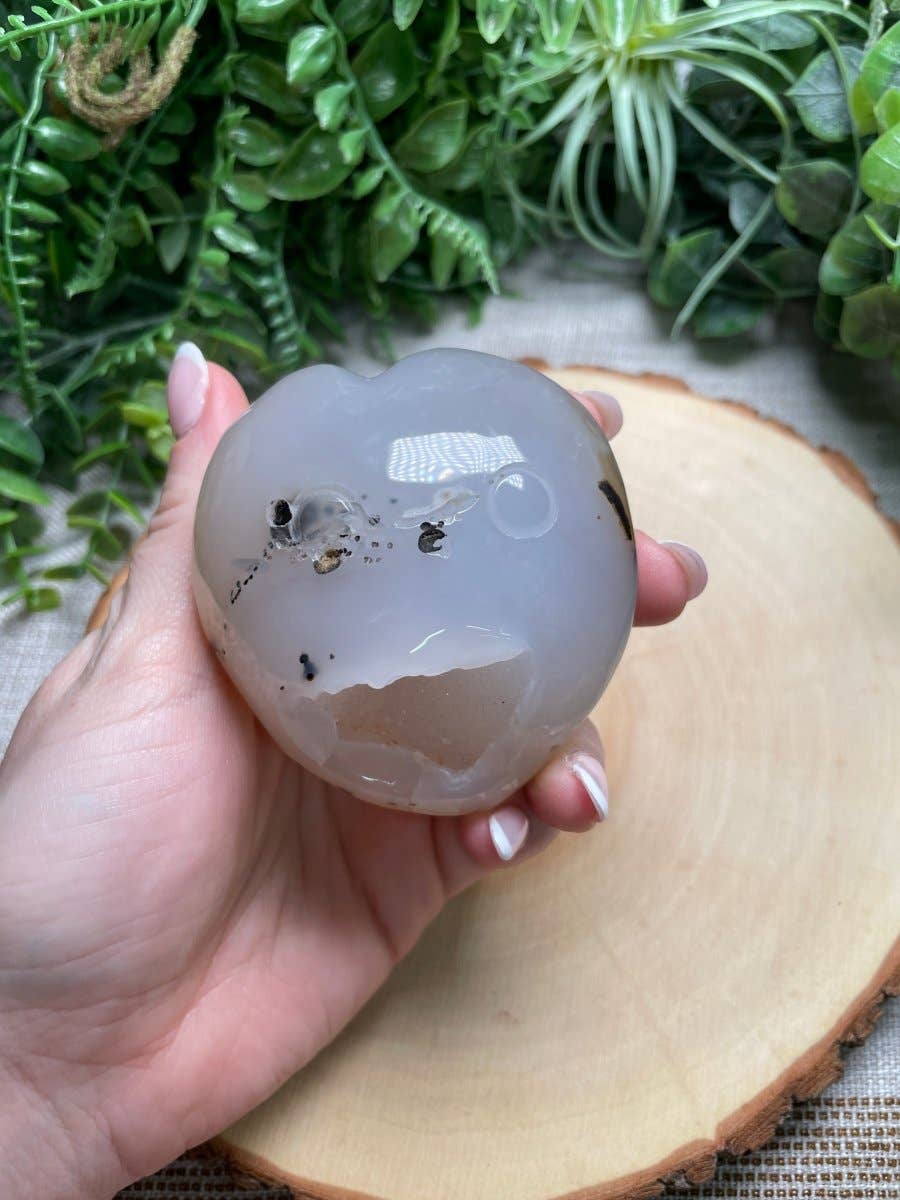 Copper Ashes - Wholesale Spiritual Stone/Crystal - Druzy Agate Heart with Face0