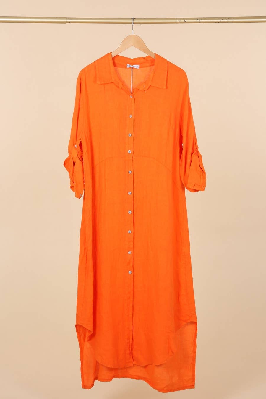 la maison des fibres naturelles - Wholesale Button Down Shirt - Women's - Long shirt dress 68036 100% LINEN29