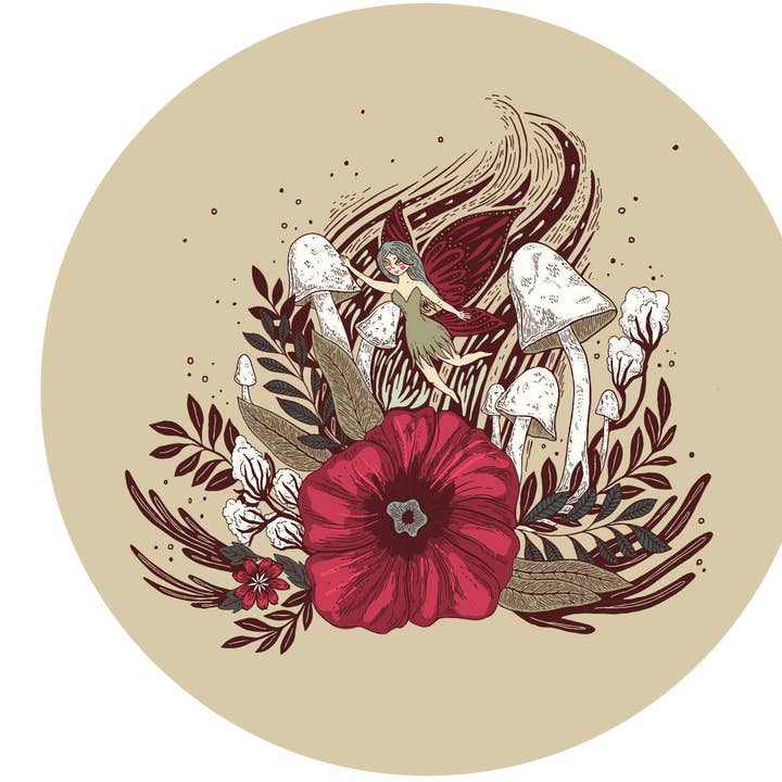 Faerie and Flowers Sticker for wholesale by The PNW Dream