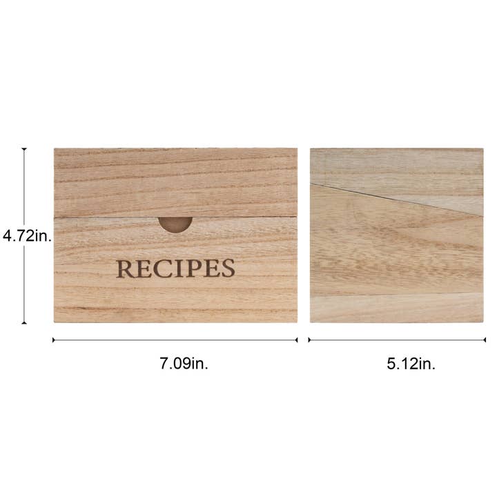 DesignStyles Home – Caixa de receitas por atacado – Caixa de cartão de receita 4x6 azul de madeira Willow & Riley “Receita”2