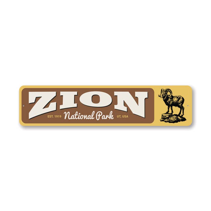 Parc national de Zion Est 1919 Utah États-Unis Panneau pour la vente par Lizton Sign Shop, Inc