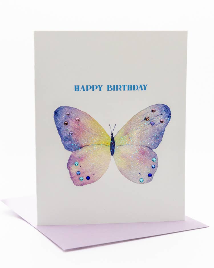 Lavender Vines - Venta al por mayor Tarjetas de cumpleaños - Tarjeta de felicitación de cumpleaños con diseño de mariposa «Butterfly Wishes»3