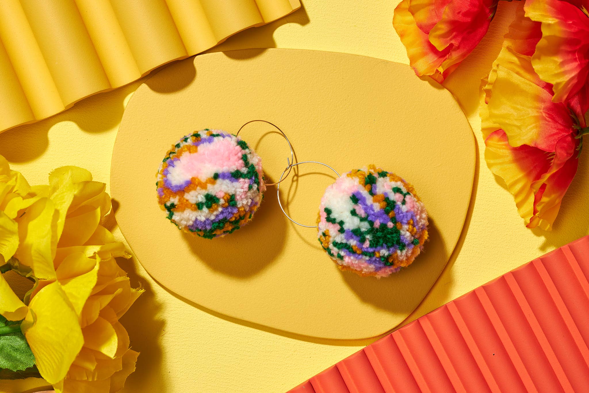 The Lost & Found - Wholesale Hoop Earrings - Pom Pom Hoop Earrings1