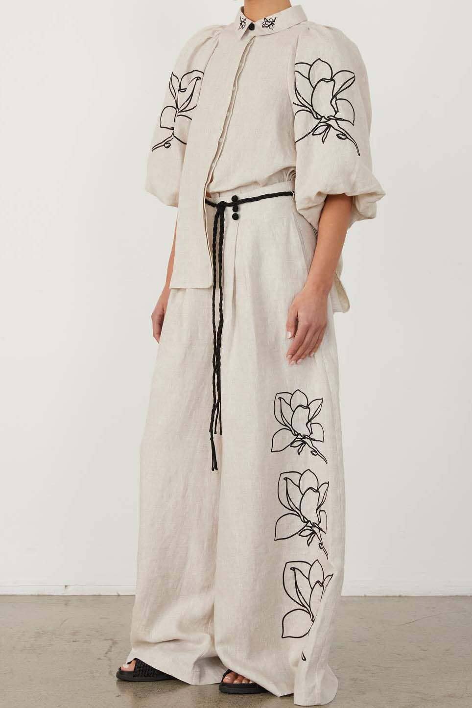 BEIGE Floral Top and Pants Set for wholesale on Faire2