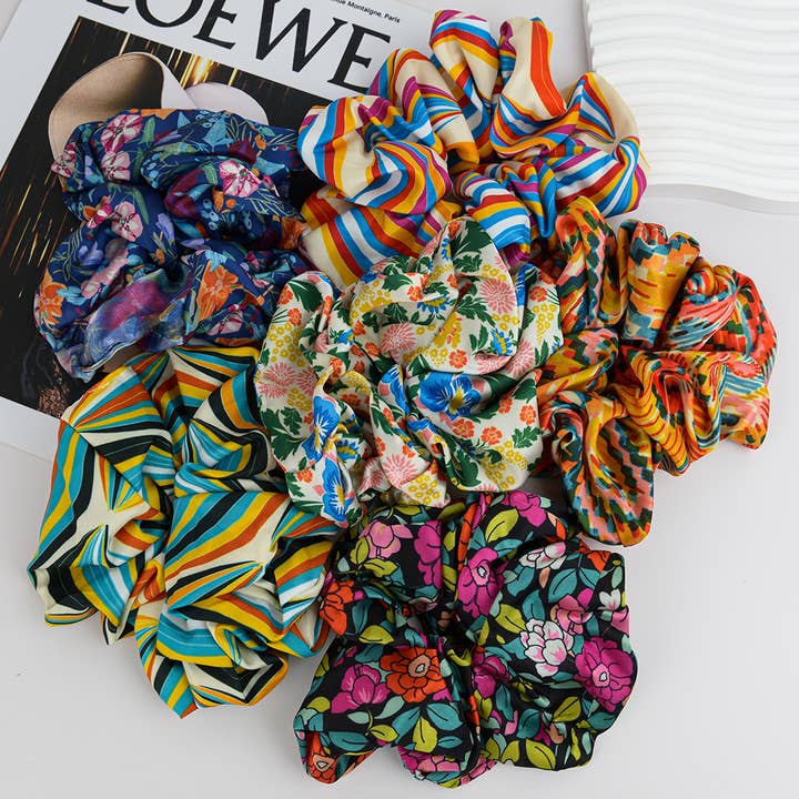 TheDivaSoap - Wholesale Scrunchie - Women's - Vintage Floral Print Soft Scrunchies6