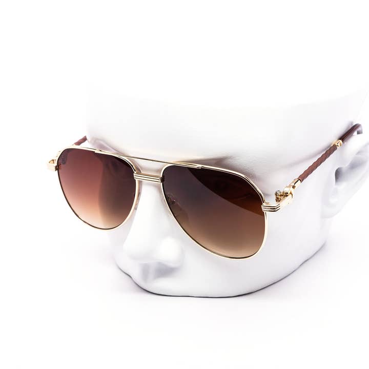Still Friday - Wholesale Sunglasses - Women's - Oversized Rope Chain Aviator Gradient Sunglasses