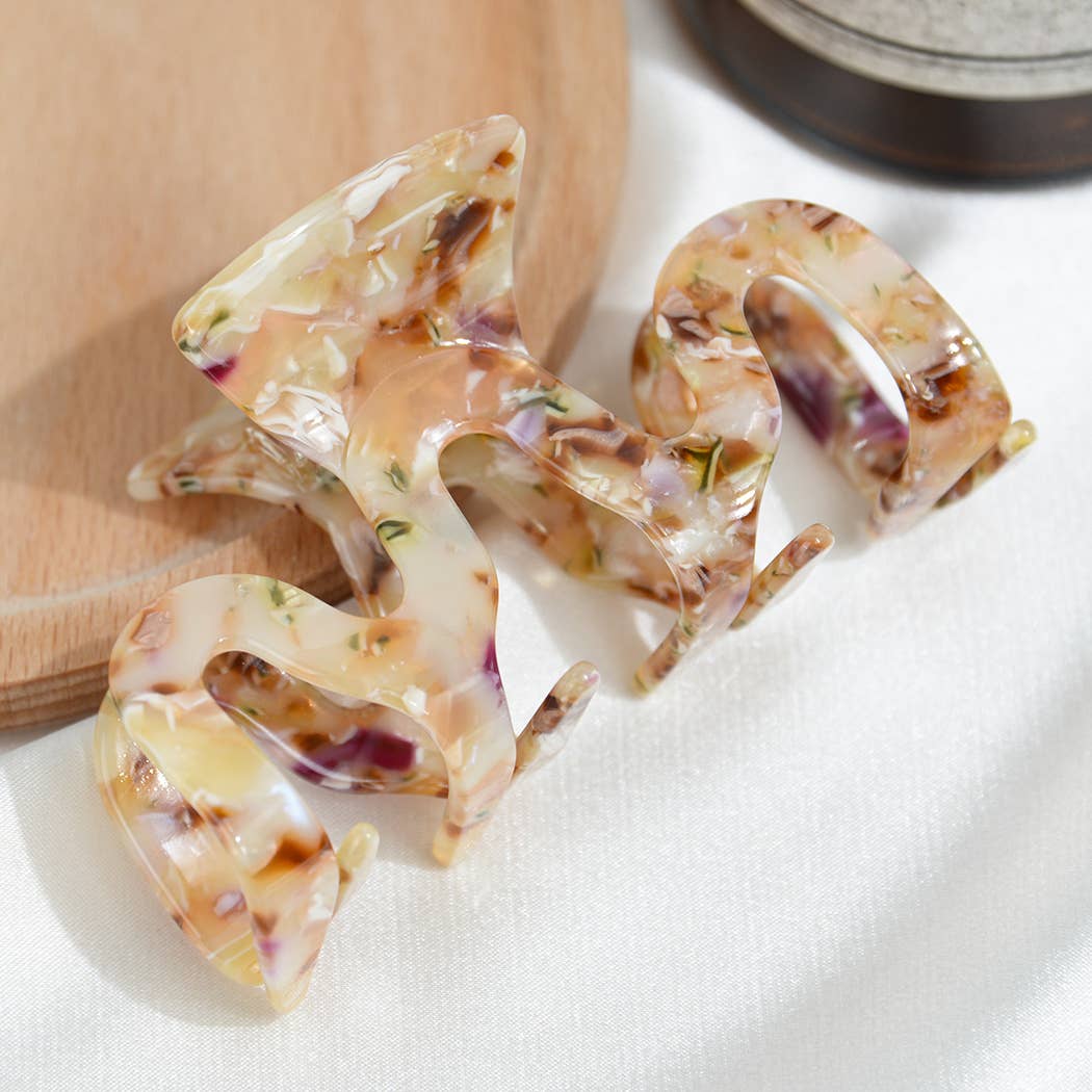 TheDivaSoap - Vendita all'ingrosso Fermaglio per capelli - Donna - Fermaglio per capelli con ritaglio ondulato in acido acetico da 3,46 pollici0