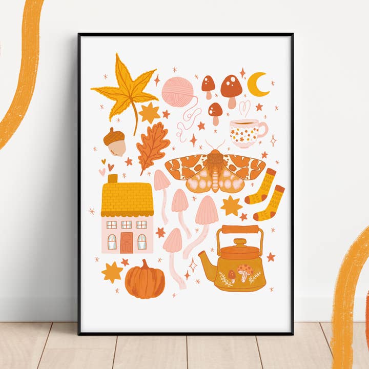 Stampa Autumn Things, motivo: zucca, cosy, hygge, Witchy Magical - per la vendita all'ingrosso da parte di Sollinova