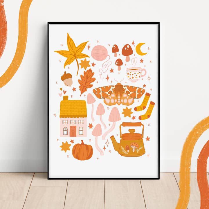 Impresión Autumn Things — Calabaza, Cosy, Hygge, Witchy Magical — para venta al por mayor de Sollinova