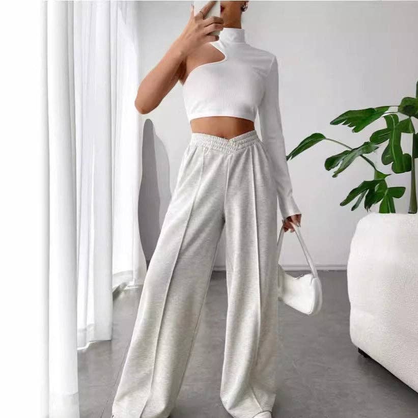 safistyle - Wholesale Pants - Women's - Women’s Solid Color Wide Leg Casual Pants2