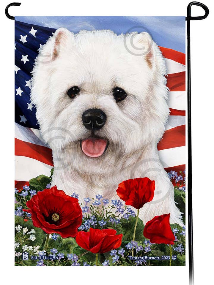 Westie Style 1 - Bandiera da giardino con fiori patriottici per la vendita all'ingrosso da parte di Pet Gifts USA, LLC