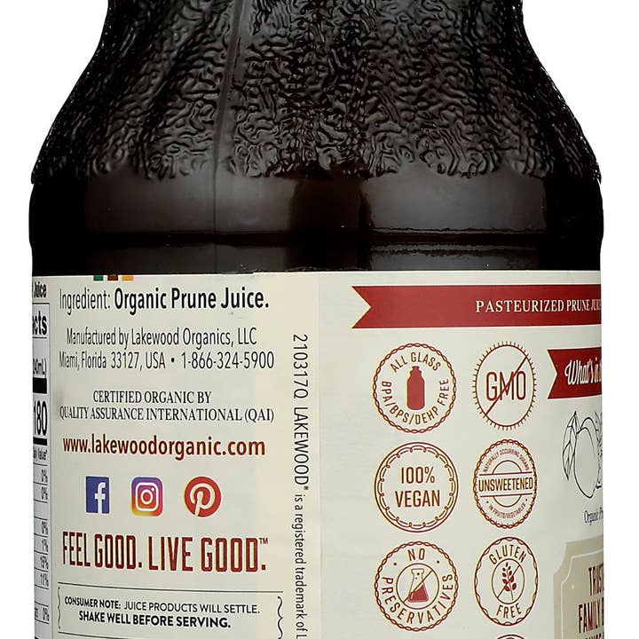 Everyday Supply Co - Wholesale Fruit Juice - LAKEWOOD JUICE PRUNE ORG - Case of 61