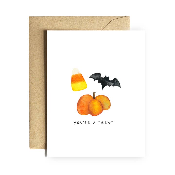 Carte de vœux Happy Halloween - You're a Treat pour la vente par Hazy Paper Co.