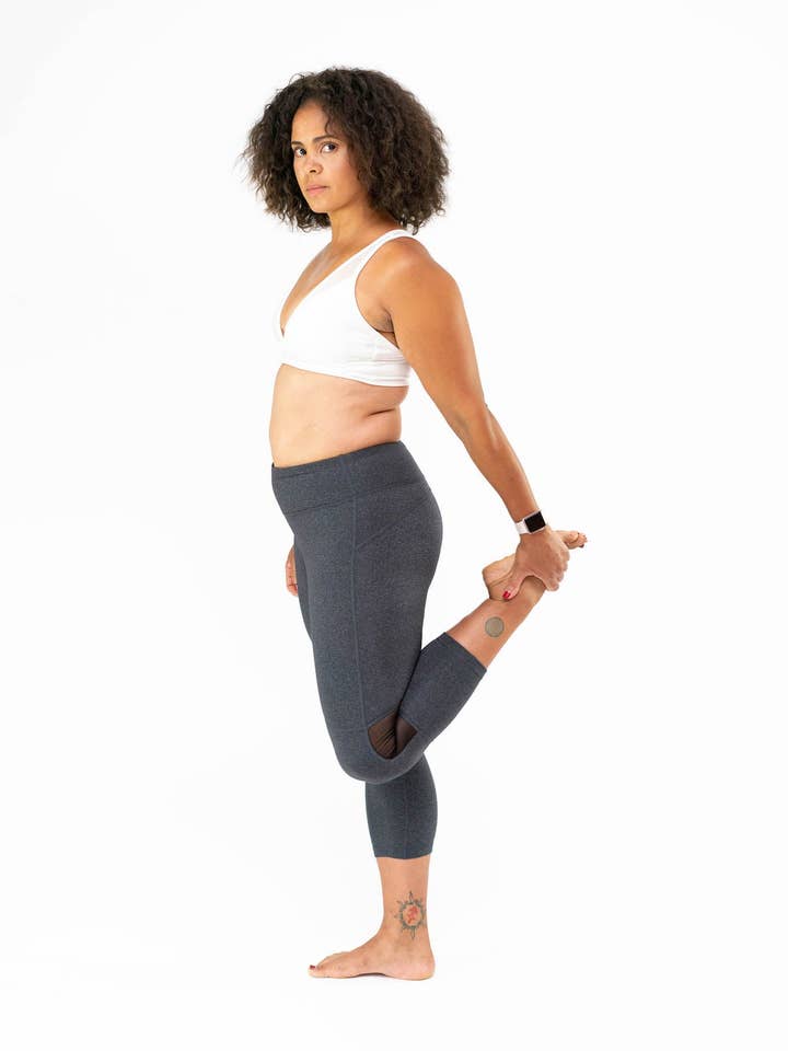 Go Commando Yoga, Capri Heather Gray for wholesale by DEAR KATE